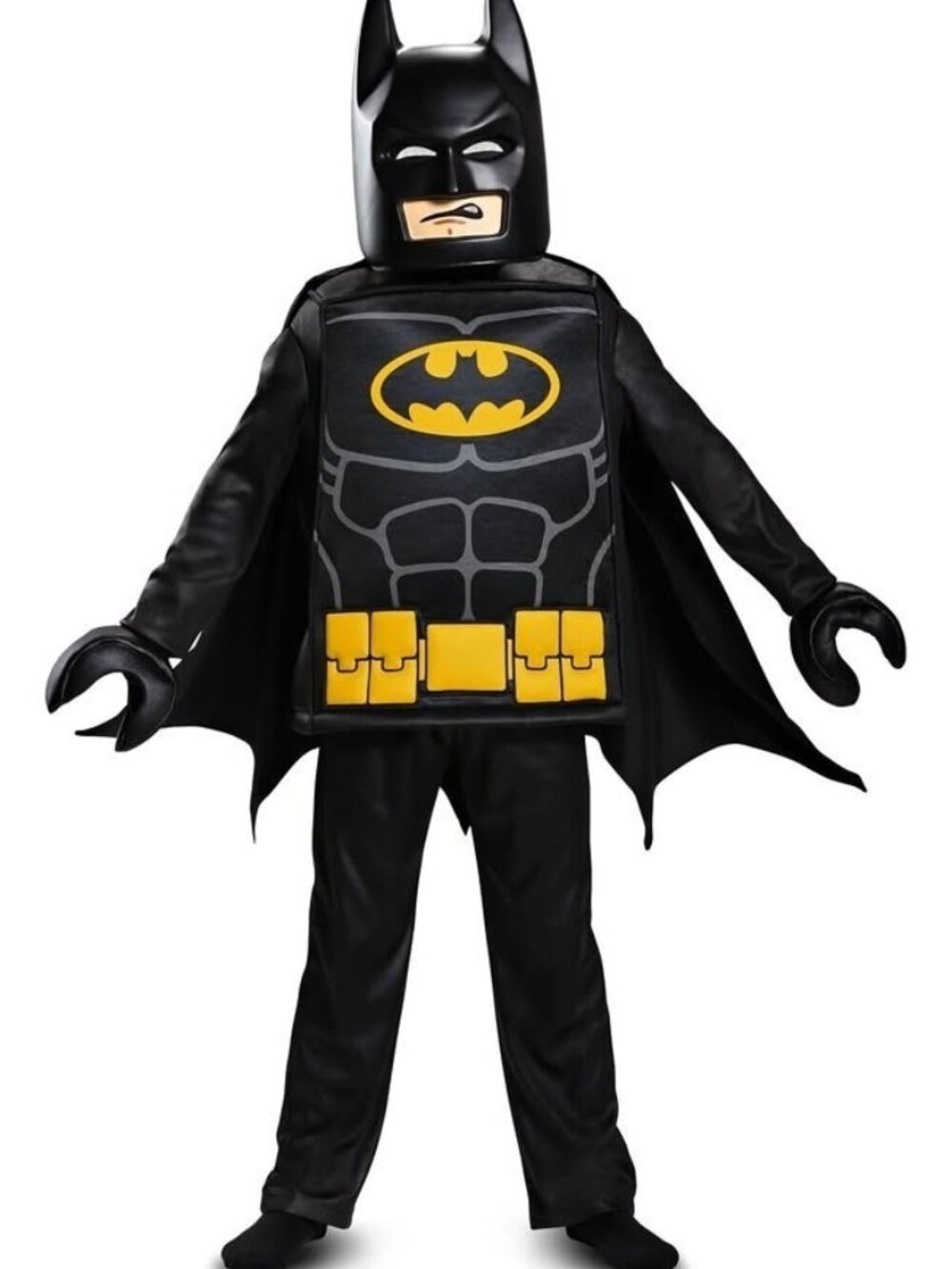 Black Batman Costume Set Including Mask, Cape, Top Kids Size